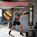 Freistehender Boxsack 100kg 180cm mit Boxhandschuhen und Saugnapf Punching Bag für Zuhause Erwachsene Familie