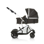 Duett 2 Geschwisterwagen Regenschutz Hauptsitz als Babywanne ab Geburt 15 kg Zweitsitz abnehmbar Black Forest