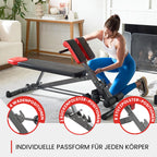 Multifunktionale Hantelbank mit Bauchtrainer und Rückentrainer für Fitness und Krafttraining zu Hause