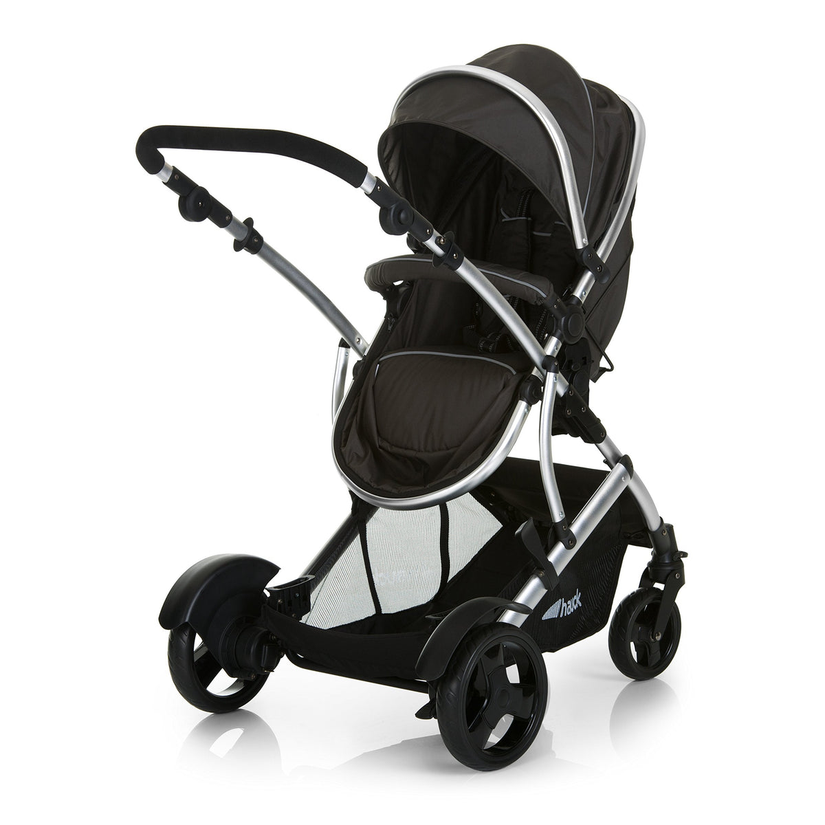 Duett 2 Geschwisterwagen Regenschutz Hauptsitz als Babywanne ab Geburt 15 kg Zweitsitz abnehmbar Black Forest