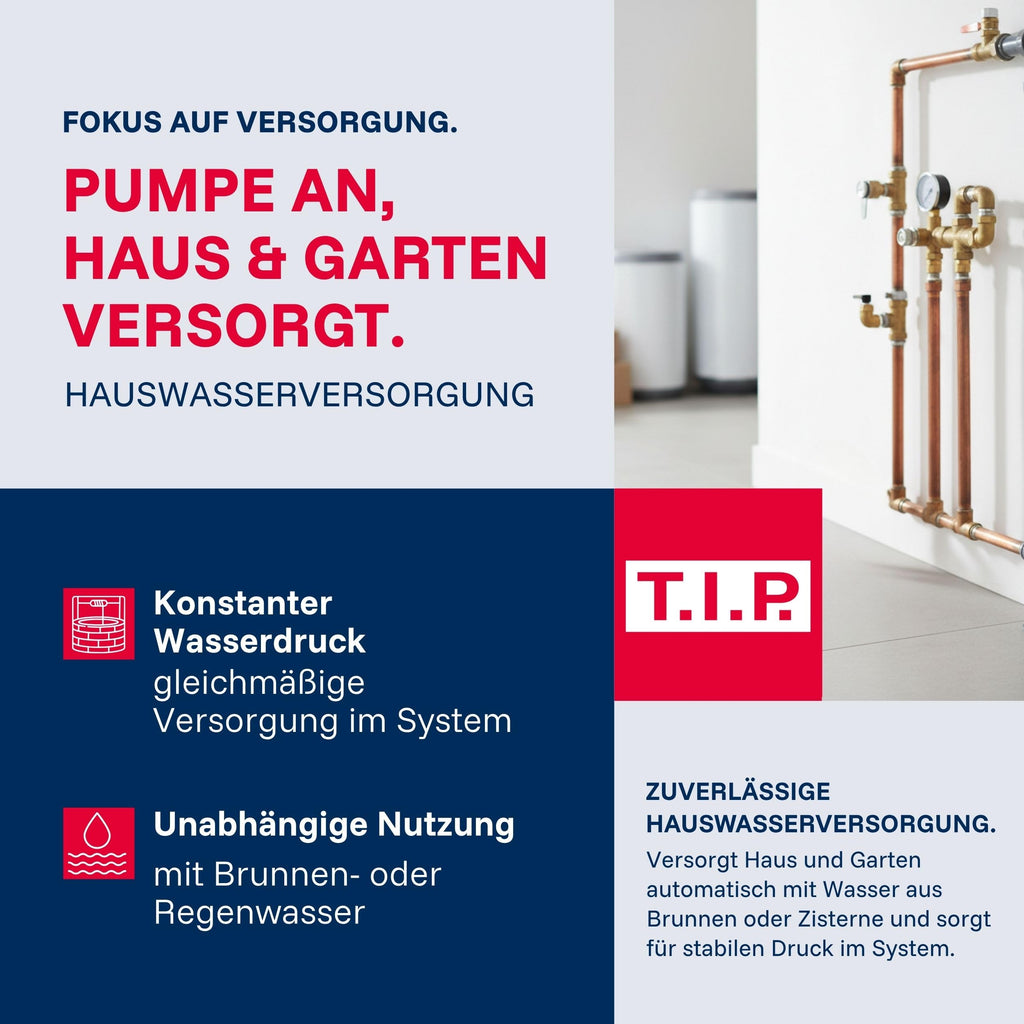 Hauswasserwerk Edelstahl 4350 l/h 5 bar Pumpe zur Druckerhöhung und Bewässerung sowie Wasserversorgung