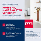 Hauswasserwerk Edelstahl 4350 l/h 5 bar Pumpe zur Druckerhöhung und Bewässerung sowie Wasserversorgung