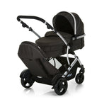Duett 2 Geschwisterwagen Regenschutz Hauptsitz als Babywanne ab Geburt 15 kg Zweitsitz abnehmbar Black Forest