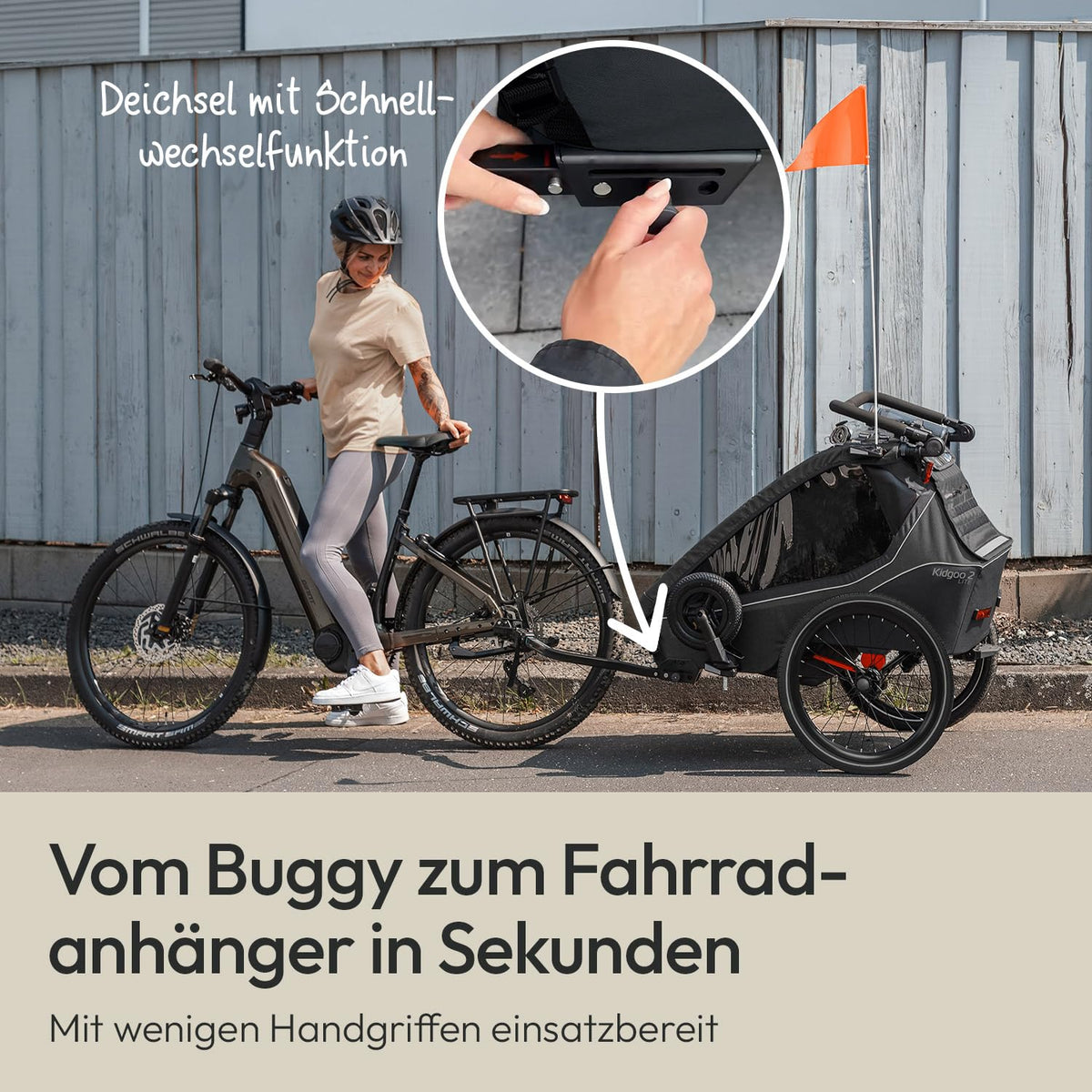 Kidgoo 2 Lite Fahrradanhänger für 2 Kinder als leichter Doppelanhänger zum Anhängen an Fahrräder
