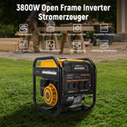 Benzin Inverter Stromgenerator 3800W, leise, mit 2x 230V Steckdosen und USB, für Camping und Notstrom
