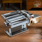 Elektrische Nudelmaschine Atlas 150 mit Atlasmotor für Pasta Lasagne Fettuccine Tagliolini aus Edelstahl