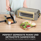 3 in 1 Toaster Elektrogrill mit Deckel Multifunktionsgerät zum Toasten und Grillen ST202EUSTGD