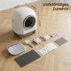 Automatisches Katzenklo 90L Katzentoilette mit Selbstreinigungsfunktion für Mehrkatzenfamilien