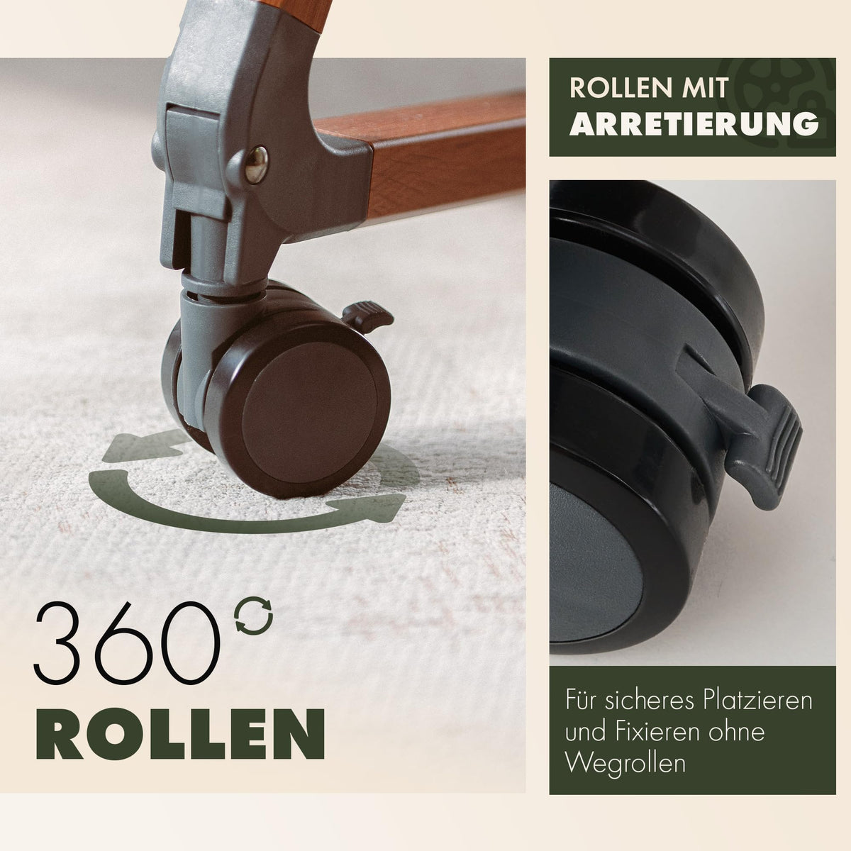 Beistellbett mit Rollen für Boxspringbett, 3 in 1 Stubenwagen und Reisebett höhenverstellbar, inkl Reisetasche