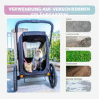 Breeze Große Hundebuggy Hundewagen mit Luftreifen wandelbar zum Fahrradanhänger für Hunde Schwarz 1 Stück