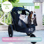 Breeze Große Hundebuggy Hundewagen mit Luftreifen wandelbar zum Fahrradanhänger für Hunde Schwarz 1 Stück