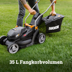 WG733E handgeführter Akkurasenmäher 20V 33cm Schnittbreite kabellos leicht für den Hausgarten