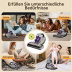 JV35 Milbensauger mit UV-C Licht 700 W Heißluftfunktion und doppeltem Zyklon für Matratzen Betten und Sofa