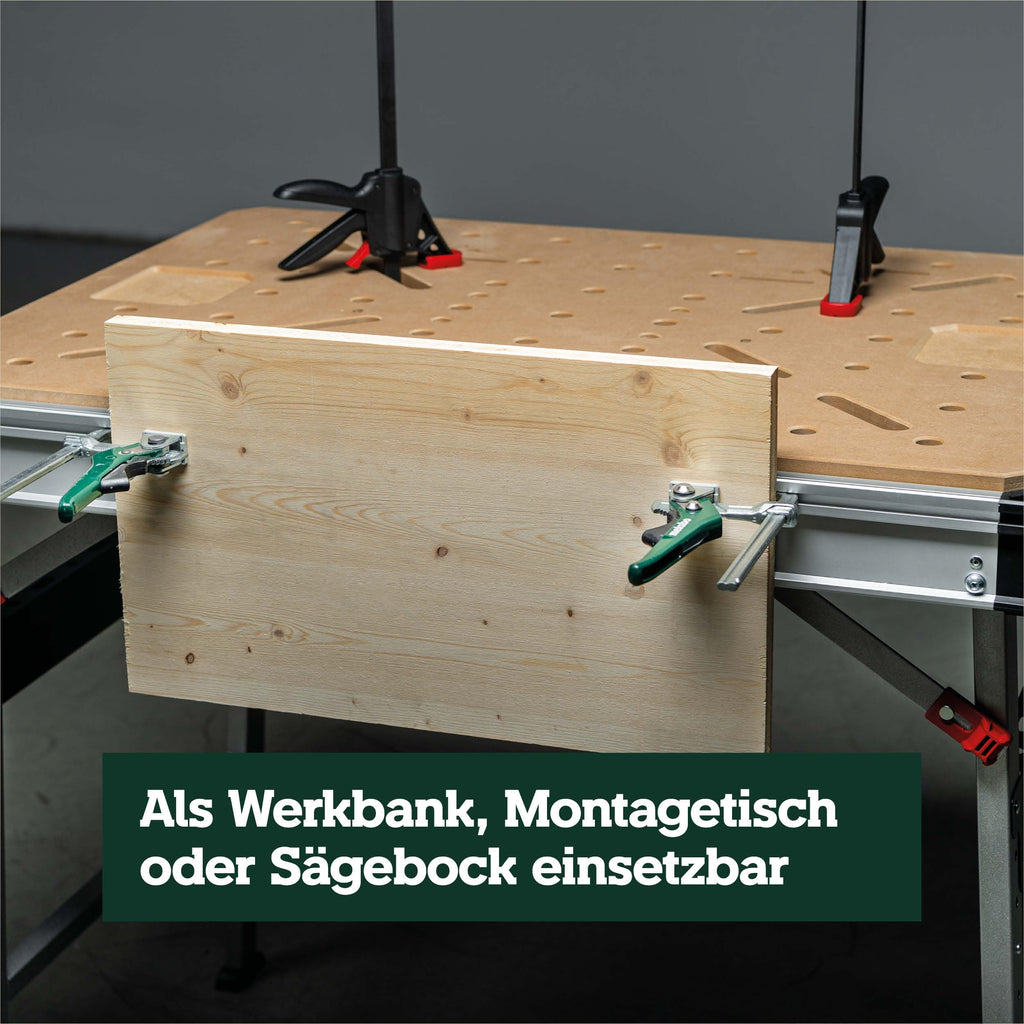 Multifunktionstisch MWB 100 als klappbare Werkbank und Montagetisch für Werkstatt Haushalt und Profis