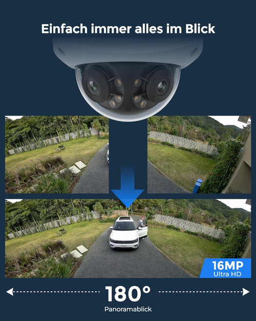 16MP Ultra HD PoE Sicherheitskamera mit IK10 Vandalismusschutz und Nachtsicht für den Außenbereich