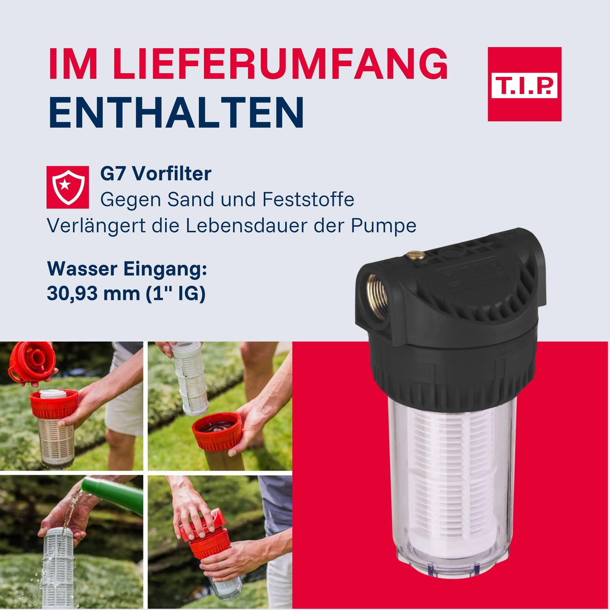 Hauswasserwerk HWW INOX 1300 Plus F, Druckkessel, 1200W, selbstansaugende Jetpumpe, 4350 l/h, 50m Förderhöhe