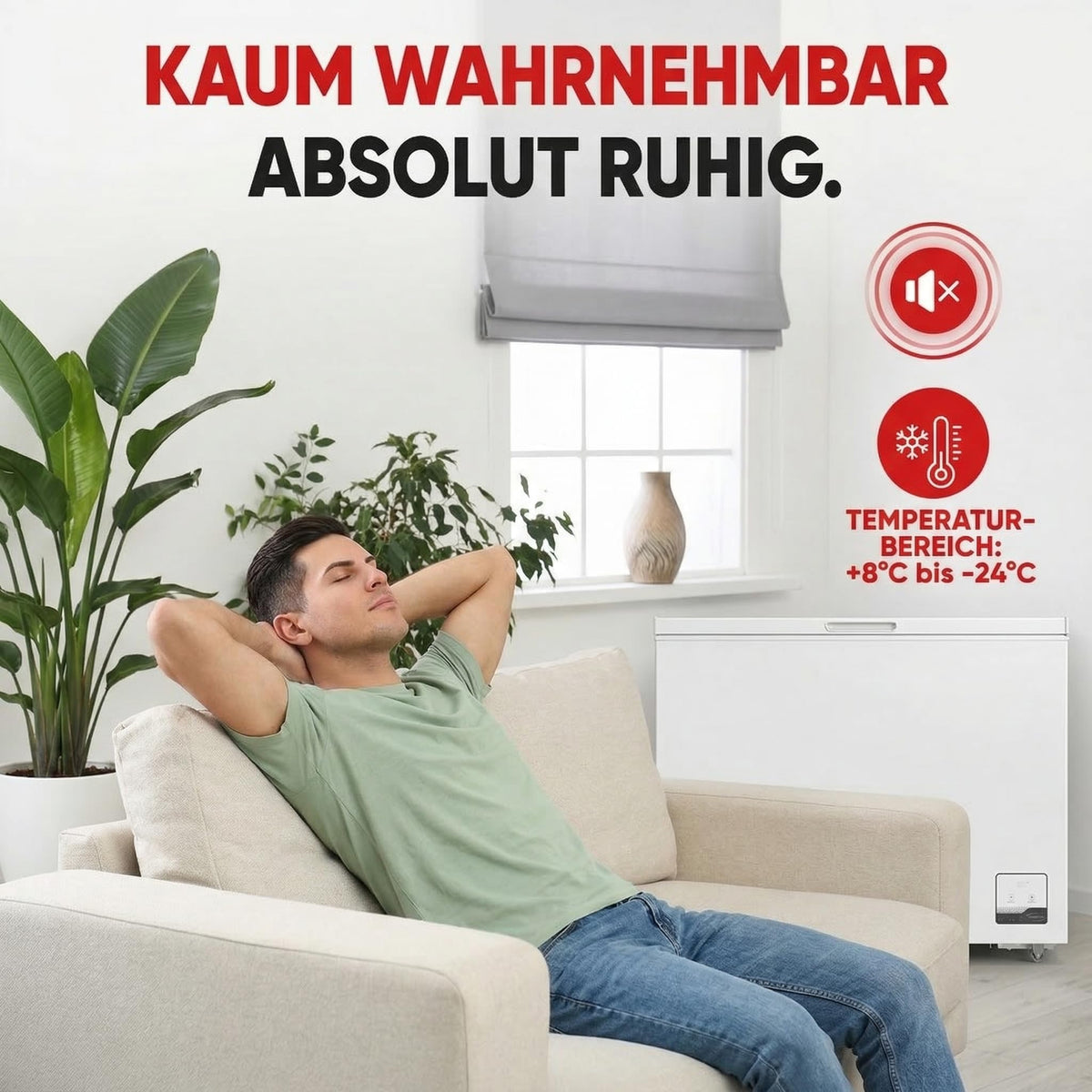 GT300E Gefriertruhe 299L 41dB Dual Modus Kühlen und Gefrieren Drahtkorb 4 Sterne freistehend Energieklasse E