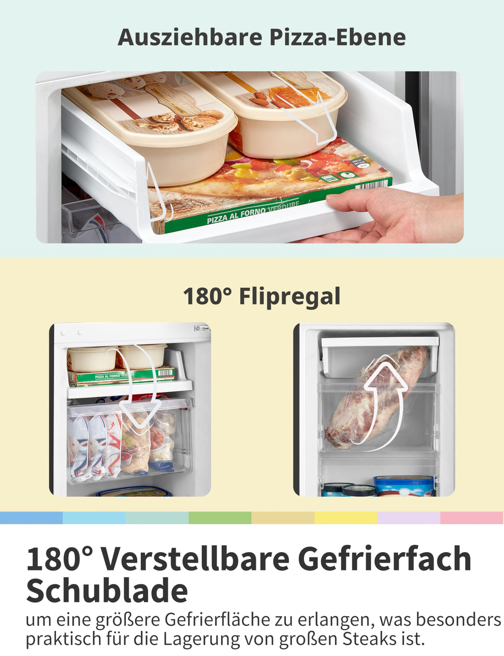 Kühl-Gefrierkombination 174L 150cm hoch 39dB leise Low Frost 180° Flipregal Energieeffizienzklasse E