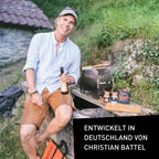 Grill Gas kleiner faltbarer Camping Gasgrill für Gaskartuschen tragbar und ideal für Outdoor und Reisen