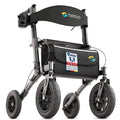 Faltbarer Outdoor Rollator mit Luftbereifung für den Außenbereich als Gehhilfe und Mobilitätshilfe