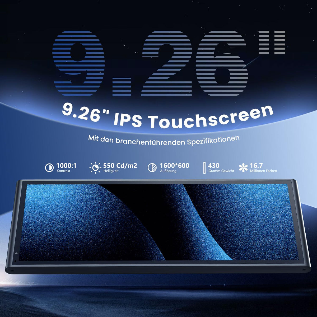23.52 cm Tragbares Carplay Display mit OTA Update und Smartphone Integration für Fahrzeuge