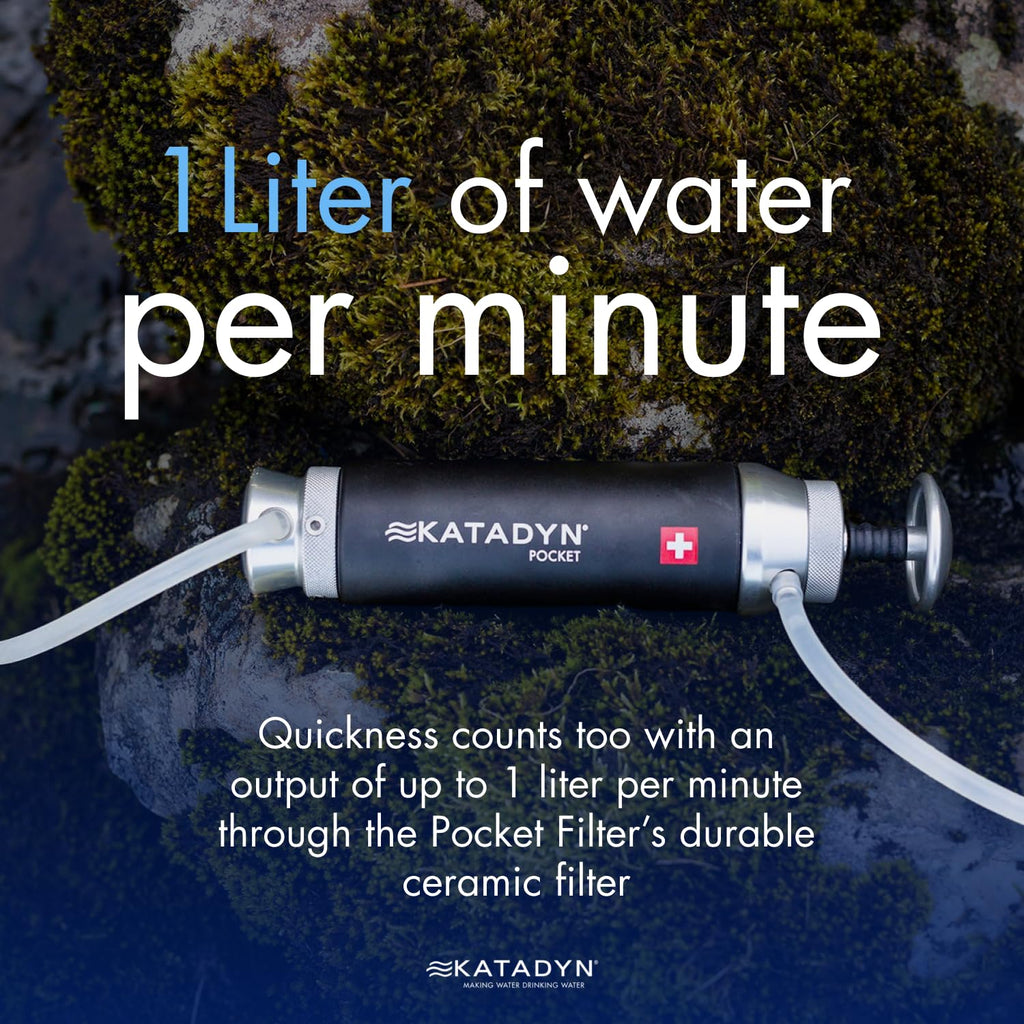 Pocket Outdoor Wasserfilter mit Pumpfilter zur Trinkwasseraufbereitung für Camping Survival Notfall