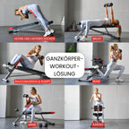 Multifunktionale Hantelbank mit Bauchtrainer und Rückentrainer für Fitness und Krafttraining zu Hause