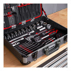 Universalwerkzeugsatz mit 144 Teilen im Aluminiumkoffer für Haushalt und Werkstatt sowie Hobby