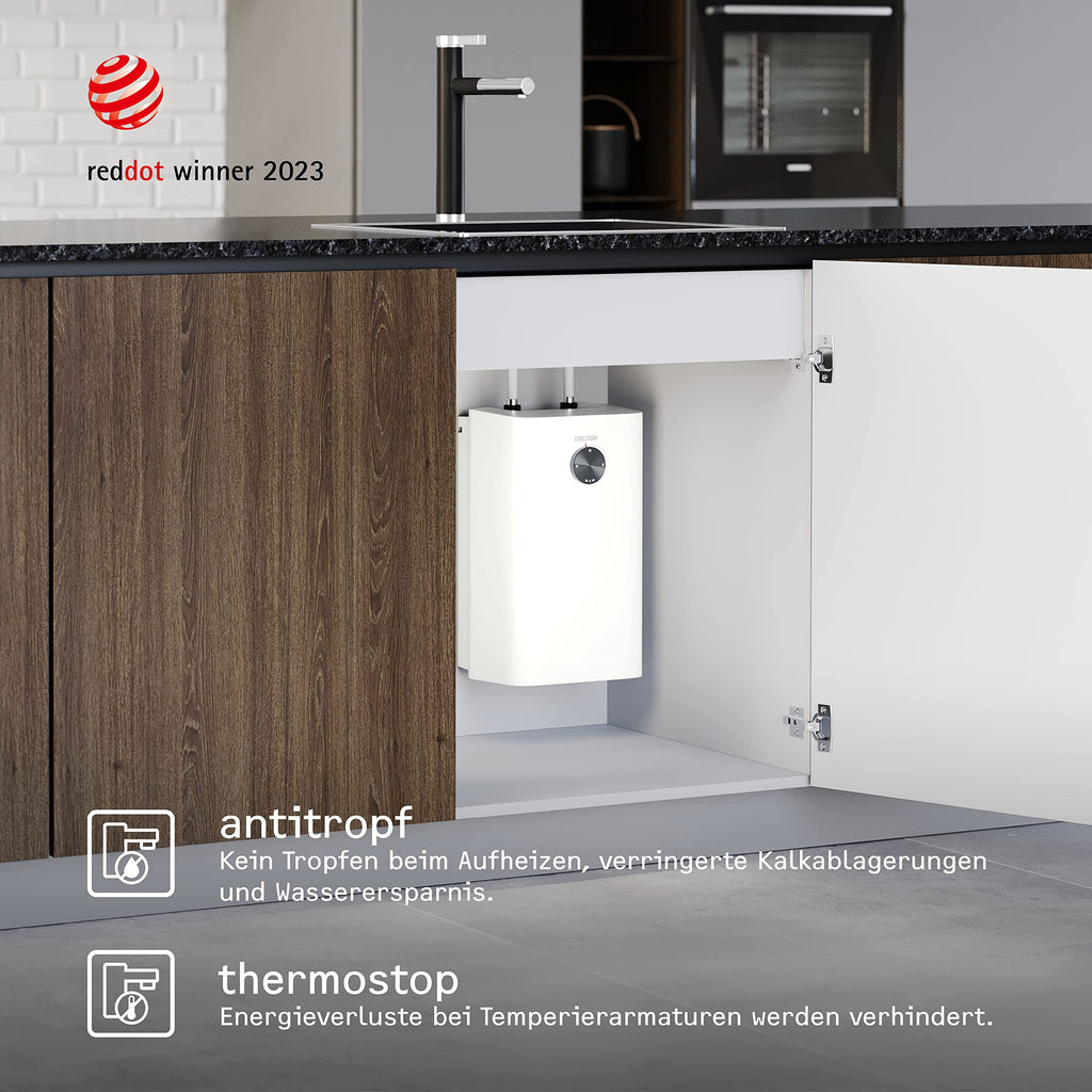 Untertischboiler SNU 5 Plus, 5 Liter Niederdruck, antitropf, Thermostop, Stecker 230V, 2 kW, Energieklasse A