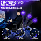 Ergonomischer Gaming Stuhl mit Stoffbezug und Fußstütze belastbar bis 150 Kilogramm