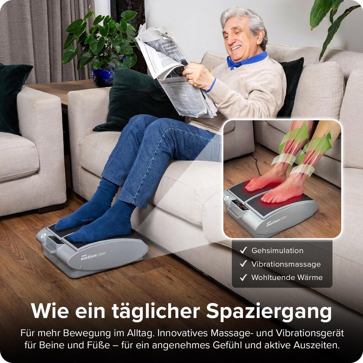 MotionCiser Fit elektrisches Fußmassagegerät Fussmassagegerät für Entspannung und Muskelentspannung