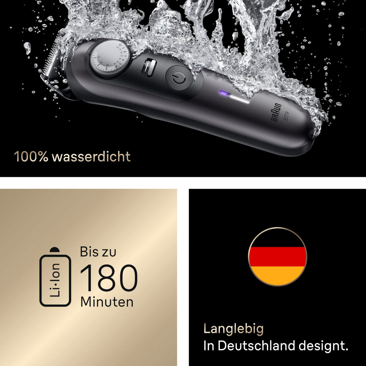 Bartschneider für Männer Series 9 mit 52 Längeneinstellungen für präzises Trimmen des Bartes