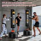 Freistehender Boxsack 100kg 180cm mit Boxhandschuhen und Saugnapf Punching Bag für Zuhause Erwachsene Familie
