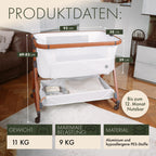 Beistellbett mit Rollen für Boxspringbett, 3 in 1 Stubenwagen und Reisebett höhenverstellbar, inkl Reisetasche