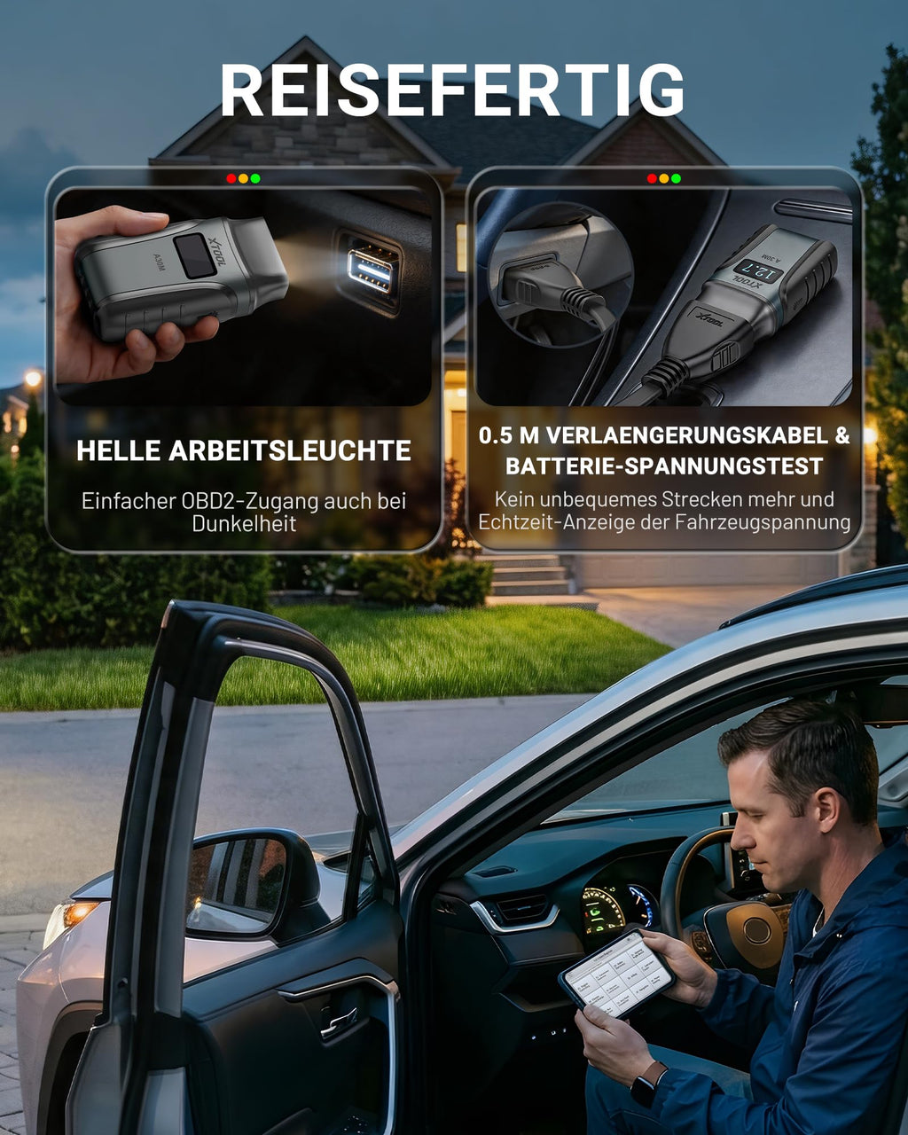 OBD2 Diagnosegerät A30M bidirektional kabellos KI 26+ Resets Öl ABS BMS DPF 8 PID Livedaten iOS Android CAN FD