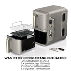 Multifunktionale Double Stack XL Heißluftfritteuse mit 6 Funktionen in Steingold SL451EUSD