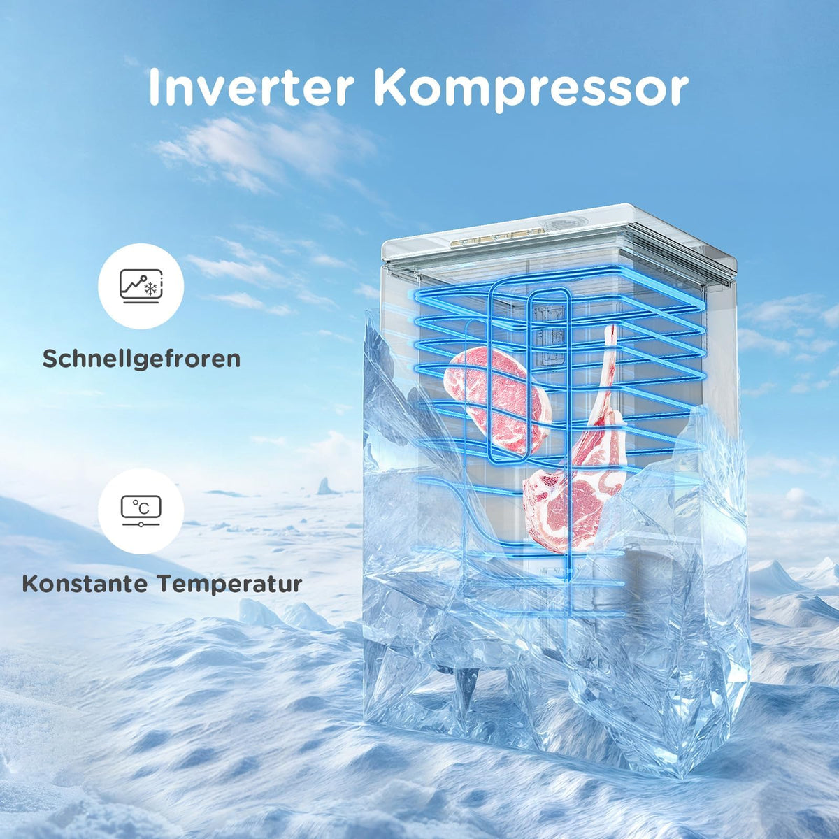 200L freistehende Gefriertruhe Energieklasse A