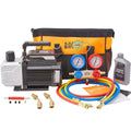 Vakuumpumpe und Manometer Set für HVAC AC Kältemittelaufladung an Klimaanlagen ideal für R410A R22 R407C