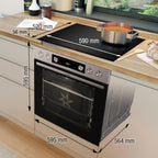 Einbauherdset Inox Glaskeramikkochfeld 77L Heißluft ExtraSteam EcoClean AirFry PizzaMode Energieklasse A