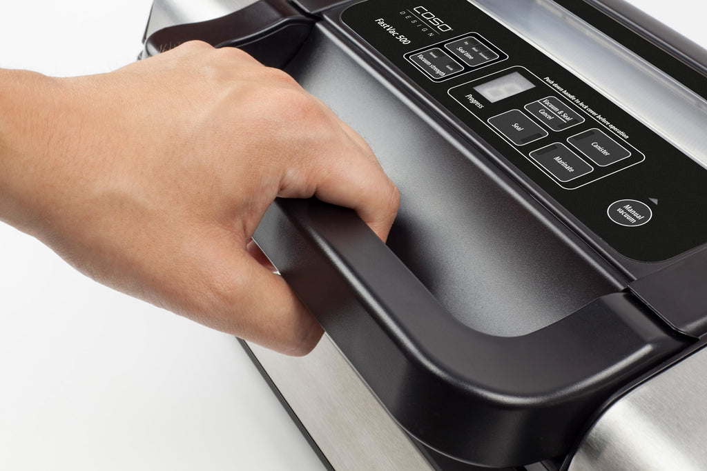 FastVac 500 Gewerbevakuumierer 20 L/min Kolbenpumpe doppelte Schweißnaht Profidauerbetrieb inkl. Folienrollen