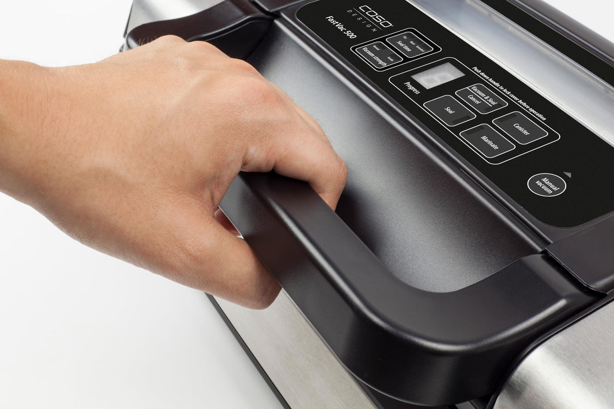FastVac 500 Gewerbevakuumierer 20 L/min Kolbenpumpe doppelte Schweißnaht Profidauerbetrieb inkl. Folienrollen
