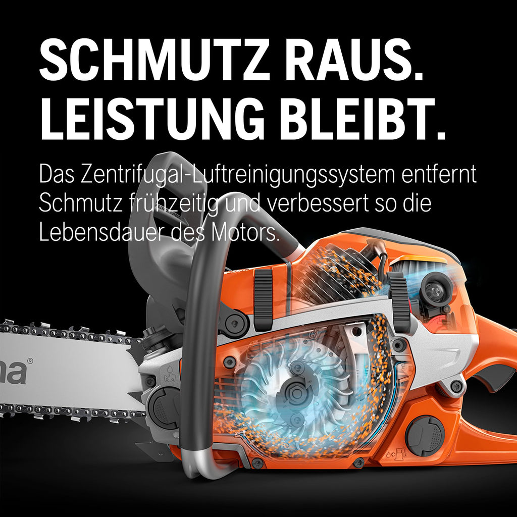 Leistungsstarke Benzinkettensäge 135 Mark II mit 38 cc X-Torq Motor und 14 Zoll Schwert für Brennholz