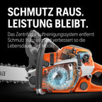 Leistungsstarke Benzinkettensäge 135 Mark II mit 38 cc X-Torq Motor und 14 Zoll Schwert für Brennholz