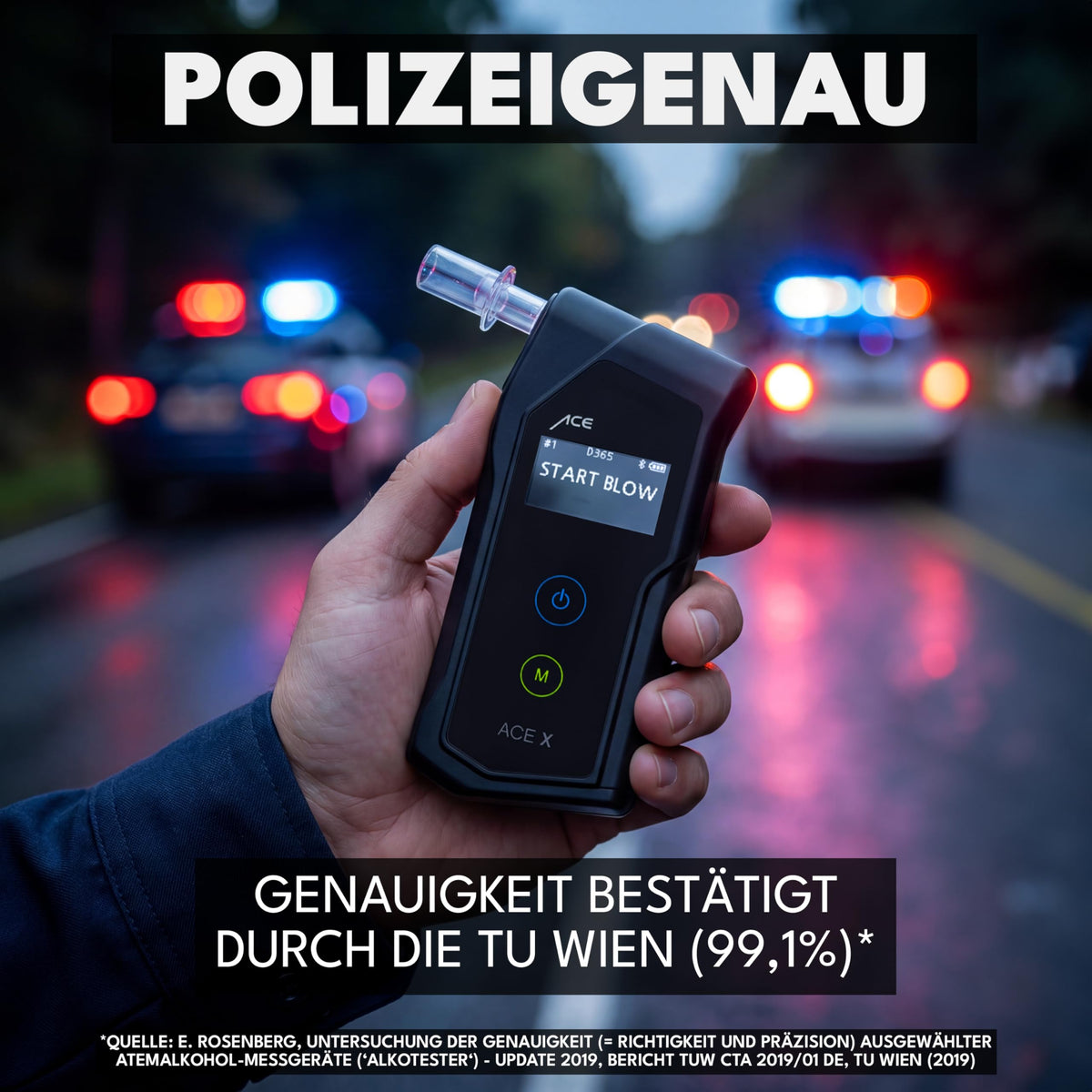 Alkoholtester - 99,1% Genauigkeit - elektrochemisch - Profi - Alkoholmessgerät
