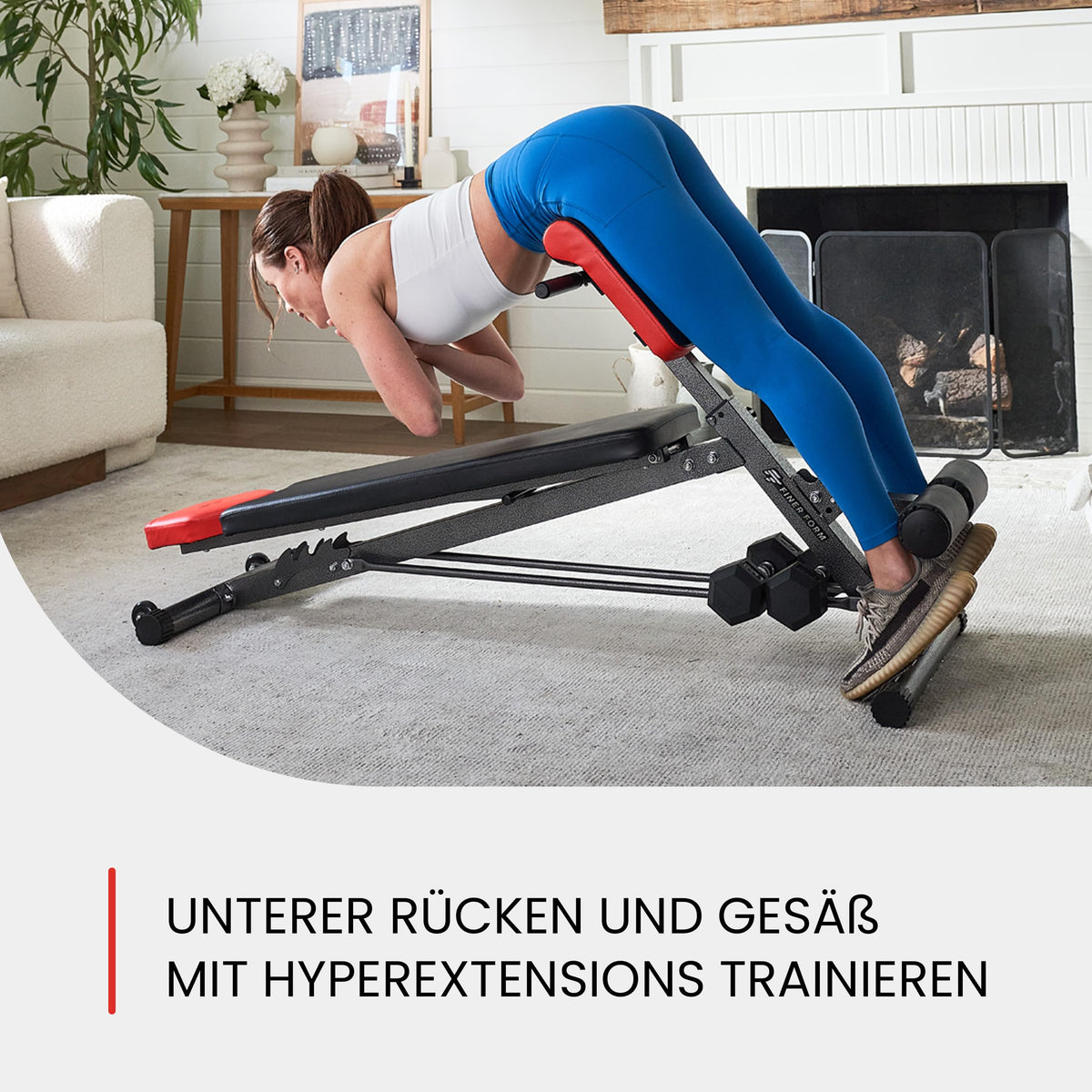 Multifunktionale Hantelbank mit Bauchtrainer und Rückentrainer für Fitness und Krafttraining zu Hause