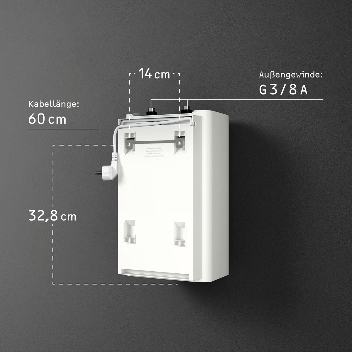 Untertischboiler SNU 5 Plus, 5 Liter Niederdruck, antitropf, Thermostop, Stecker 230V, 2 kW, Energieklasse A