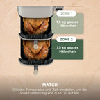 Multifunktionale Double Stack XL Heißluftfritteuse mit 6 Funktionen in Steingold SL451EUSD