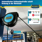 Automatischer Druckluftschlauchaufroller mit 15 m Schlauch und 10 mm Innendurchmesser Modell 9040N10