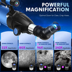 Astronomisches Refraktorteleskop 90mm Blende 800mm AZ Mount für Erwachsene und Kinder Anfänger mit Stativ
