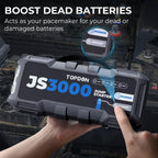 JS3000 Starthilfe Powerbank für Pkw mit 3000A Spitzenstrom für 9L Benzinmotoren und 7L Dieselmotoren